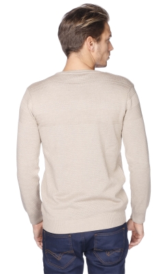 Beige kötött pulóver